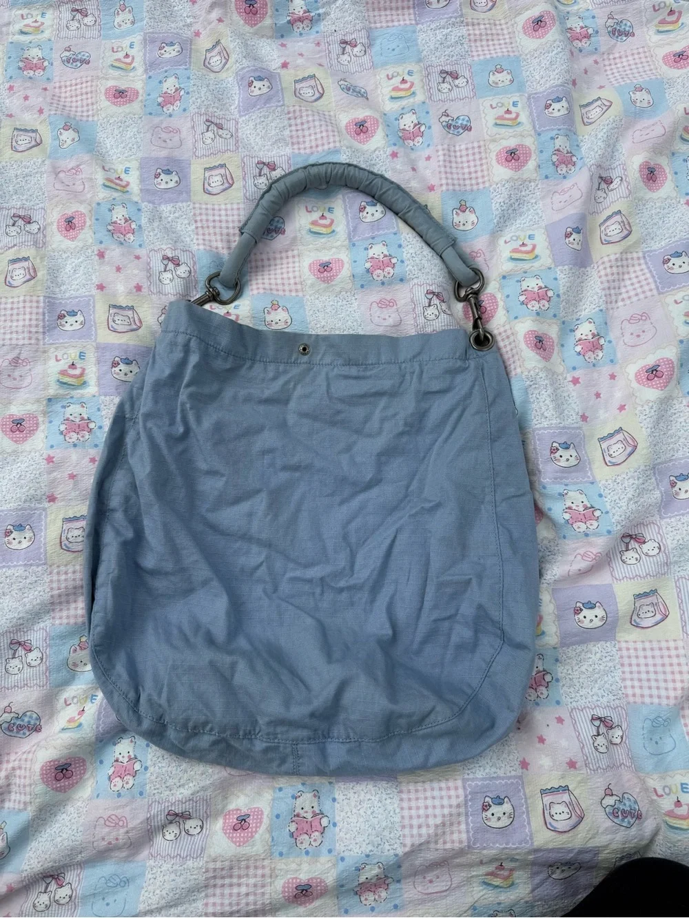 Early 2000s Opd Navy Waikiki Embroidered Blue Canvas Tote Bag